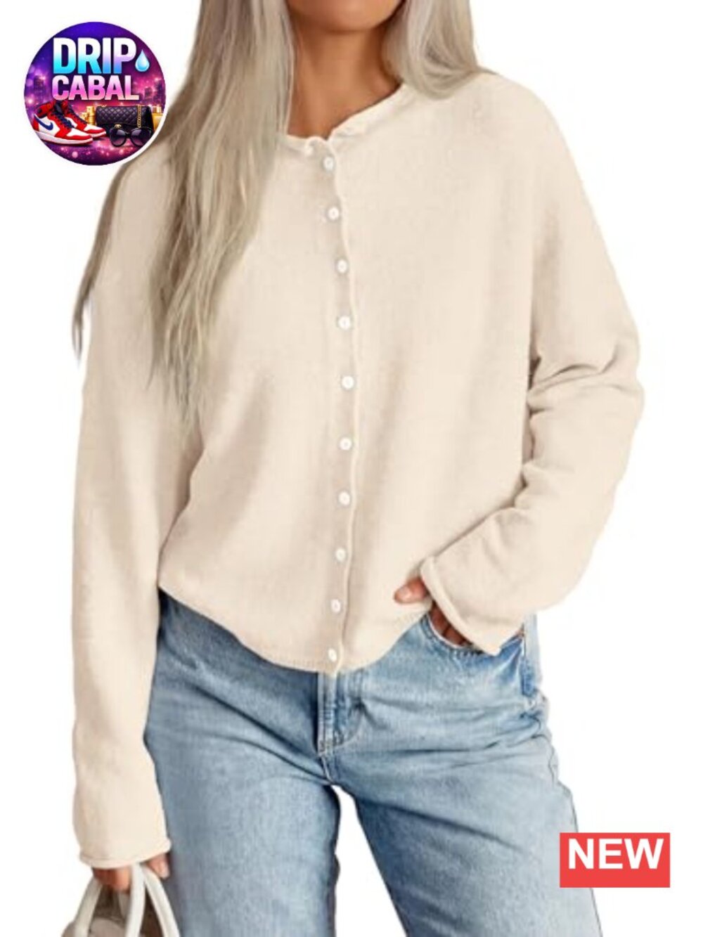 PRETTYGARDEN Button Up Knit Cardigan Oversized Fall Sweater